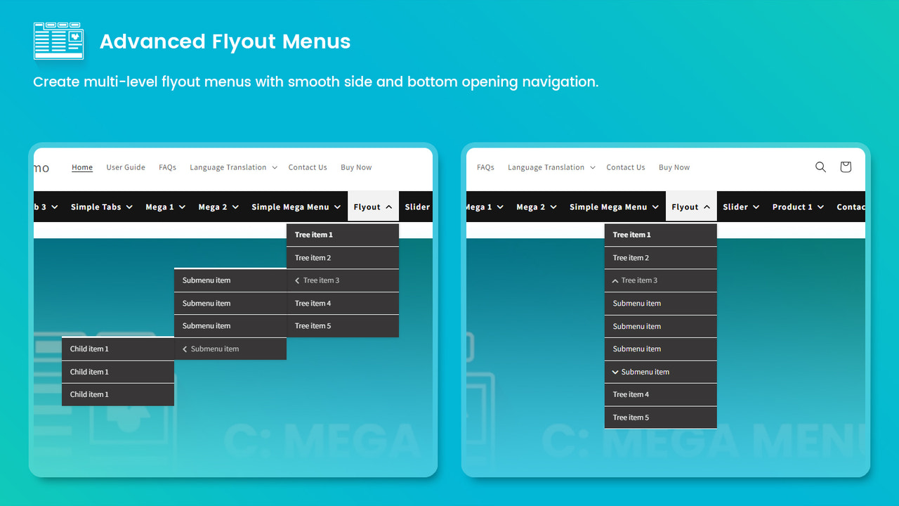 flyout menu