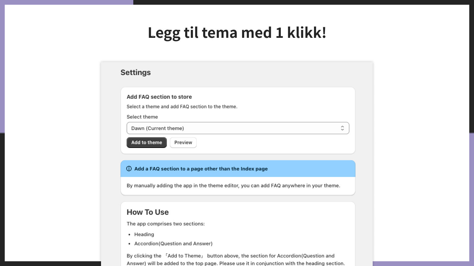 Legg til tema med 1 klikk!