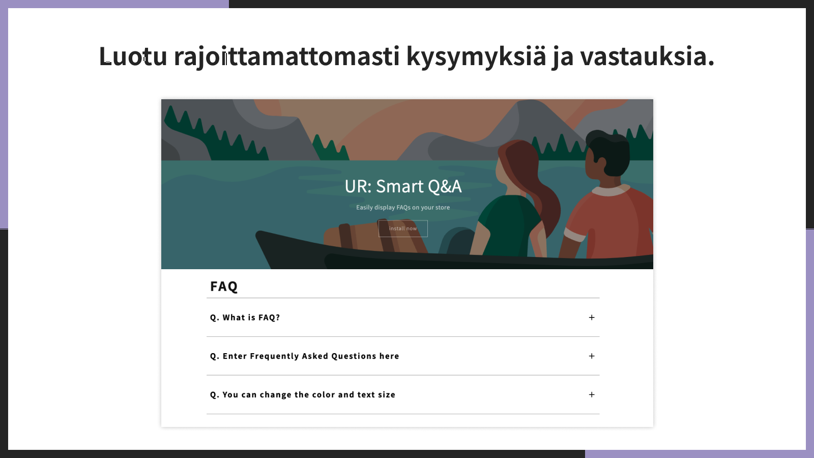 Luotu rajoittamattomasti kysymyksiä ja vastauksia.