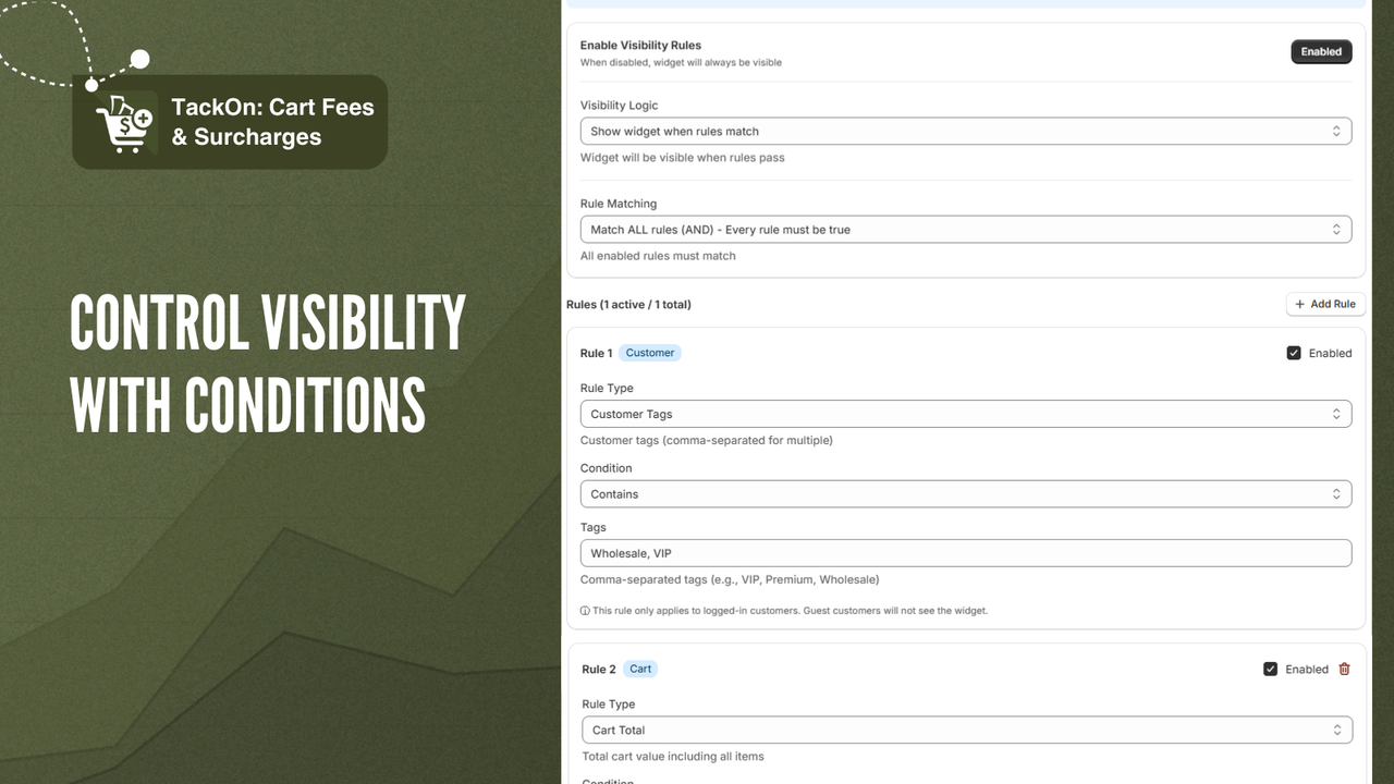 Change visibility with conditions