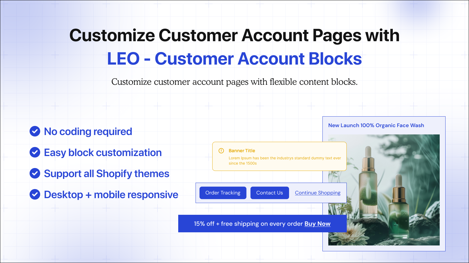 Customize customer accounts with buttons and links