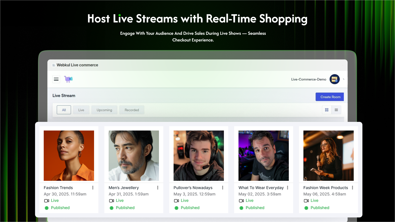 Host Live Streams with Real-Time Shopping