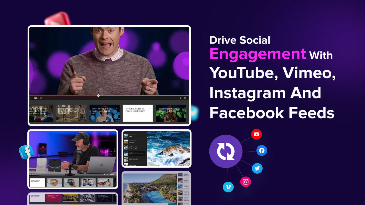 Social Media Feeds (YouTube, Instagram, X )