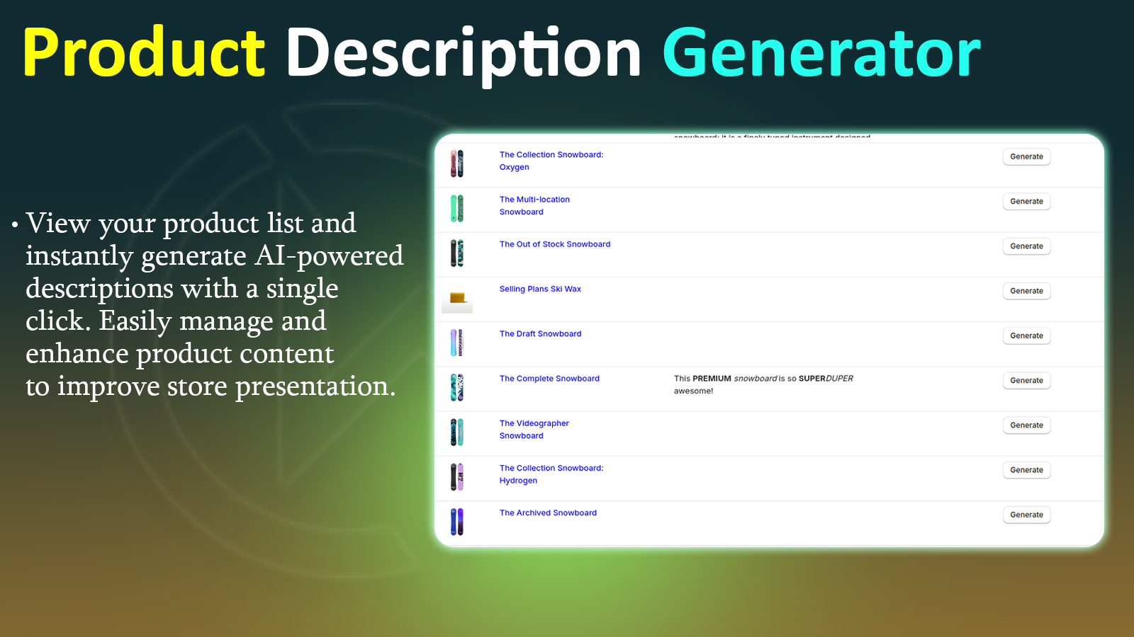 WBL - AI Product Desc Gemini