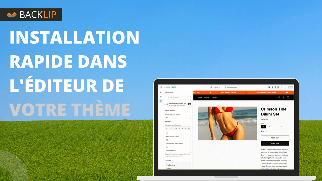 Installation rapide dans l'éditeur de votre thème