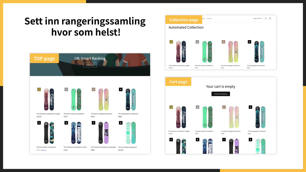 Sett inn rangeringssamling hvor som helst!