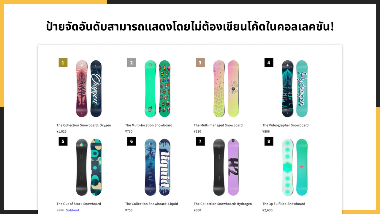 ป้ายจัดอันดับสามารถแสดงโดยไม่ต้องเขียนโค้ดในคอลเลคชัน!