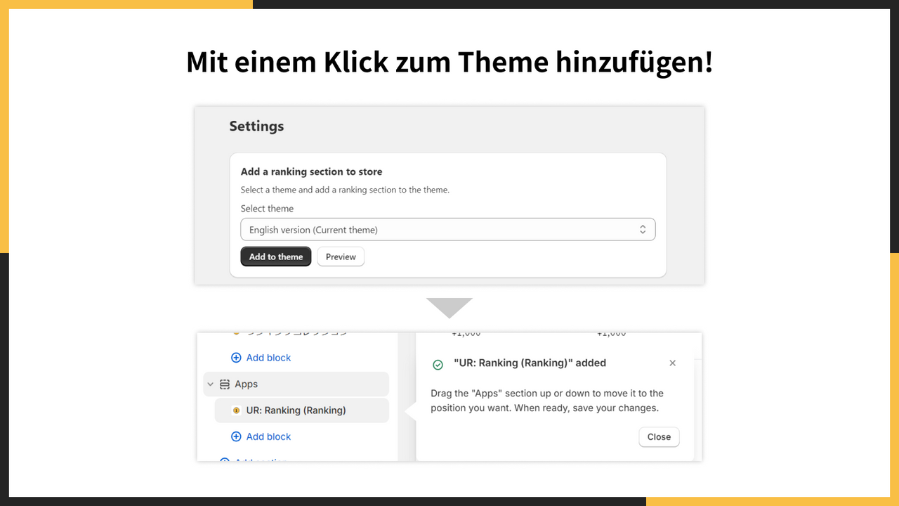 Mit einem Klick zum Theme hinzufügen!
