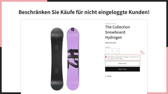 Beschränken Sie Käufe für nicht eingeloggte Kunden!