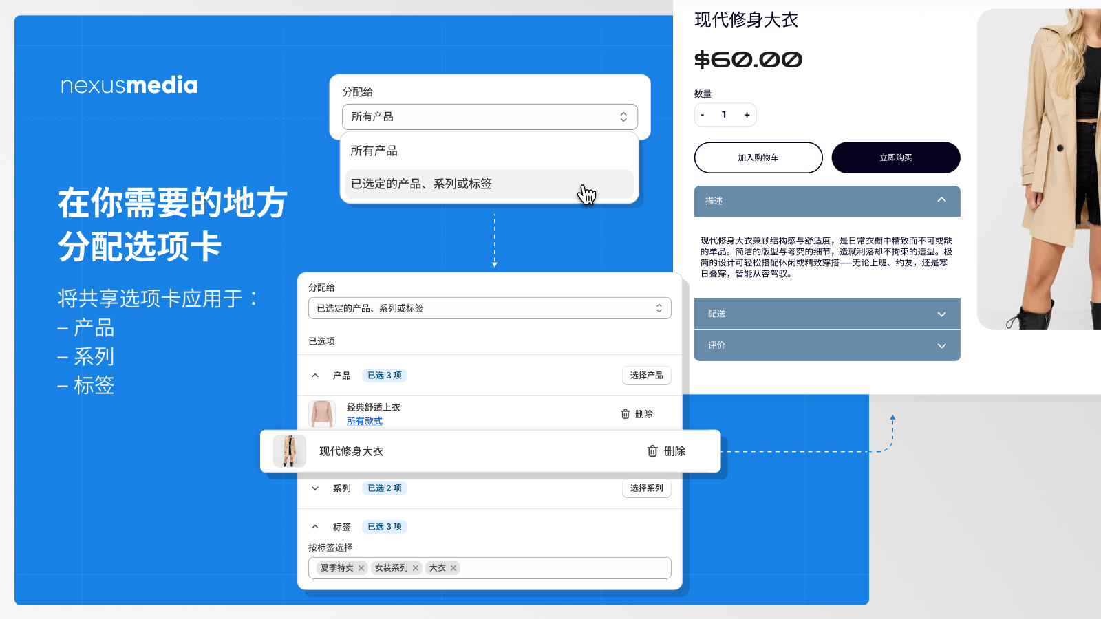 自定义颜色、文字、间距、背景、边框等更多产品页选项卡样式