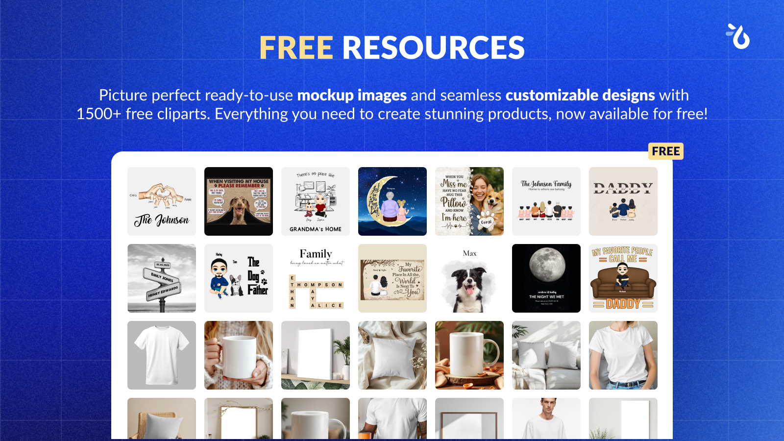 Free design and mockup images for personalized product