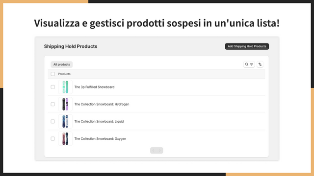 Visualizza e gestisci prodotti sospesi in un'unica lista!