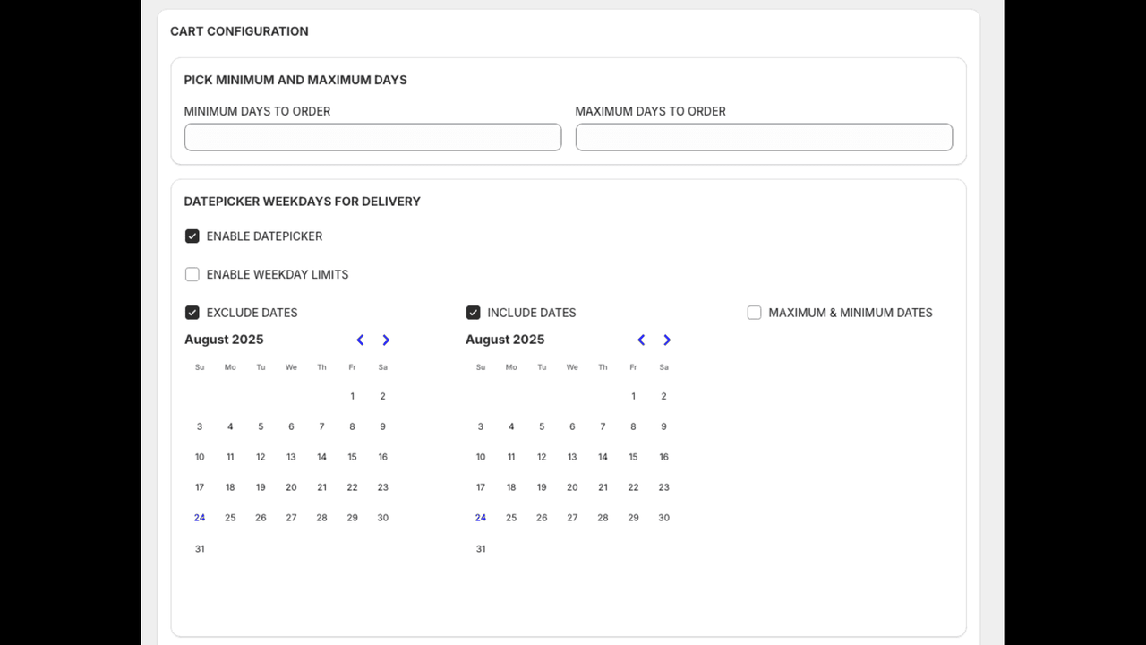 1courier shipping cart configuration
