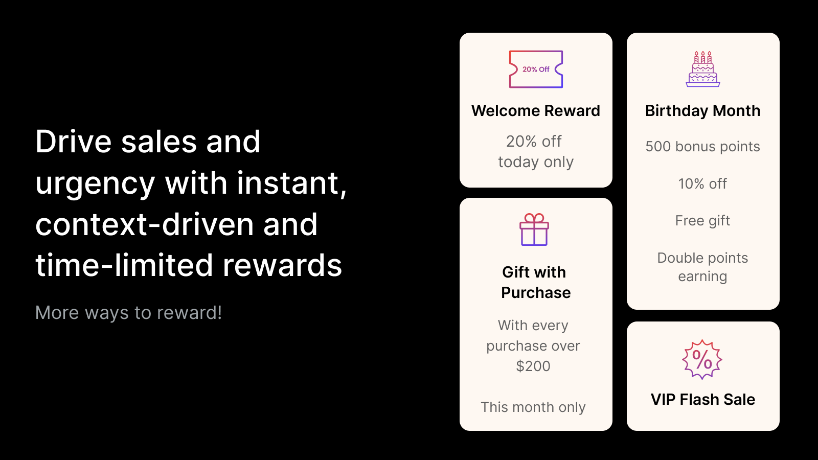 So many ways to reward! Drive sales with context-based rewards