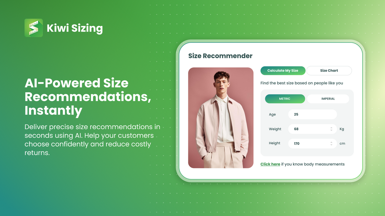 Recommend the perfect size every time with AI