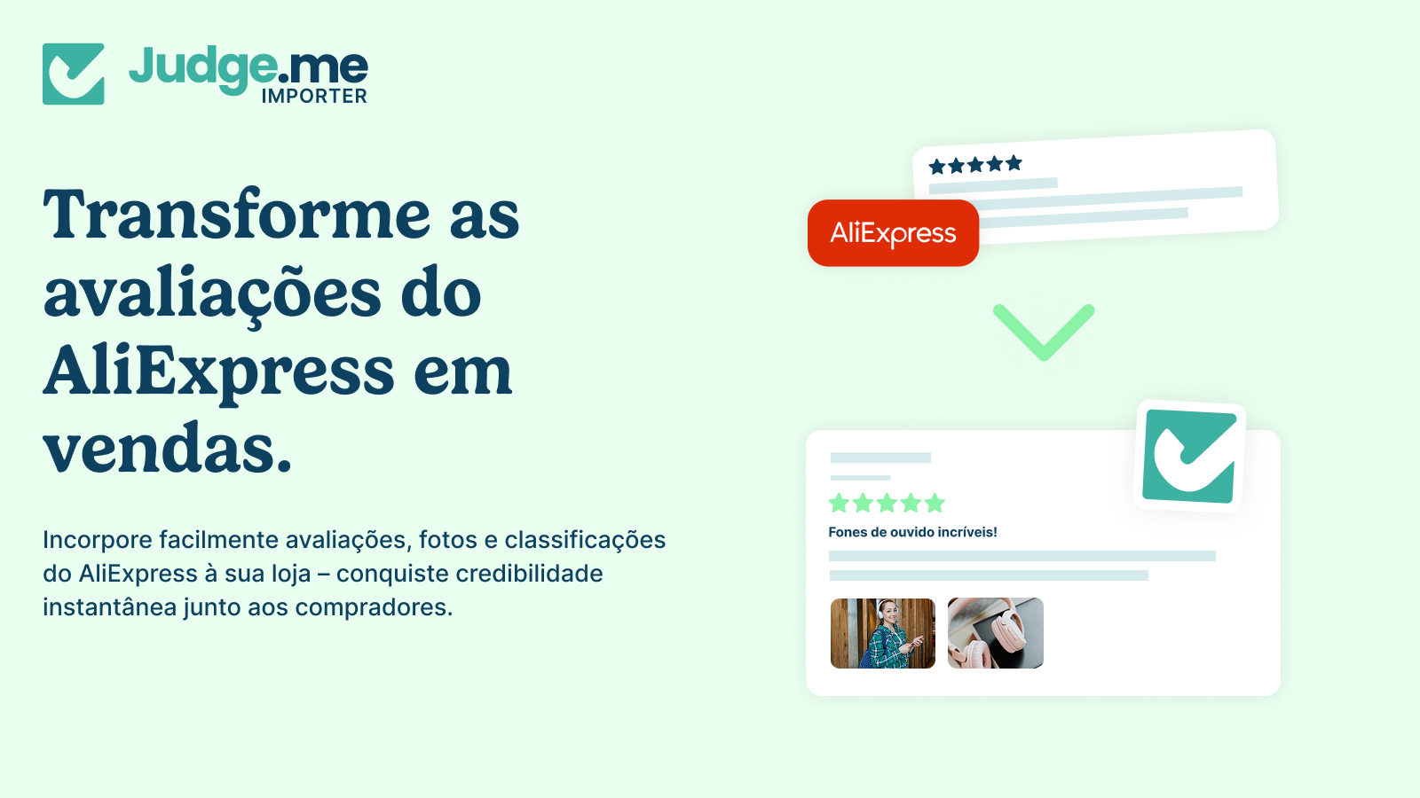 Adicione avaliações, fotos e estrelas do AliExpress à sua loja