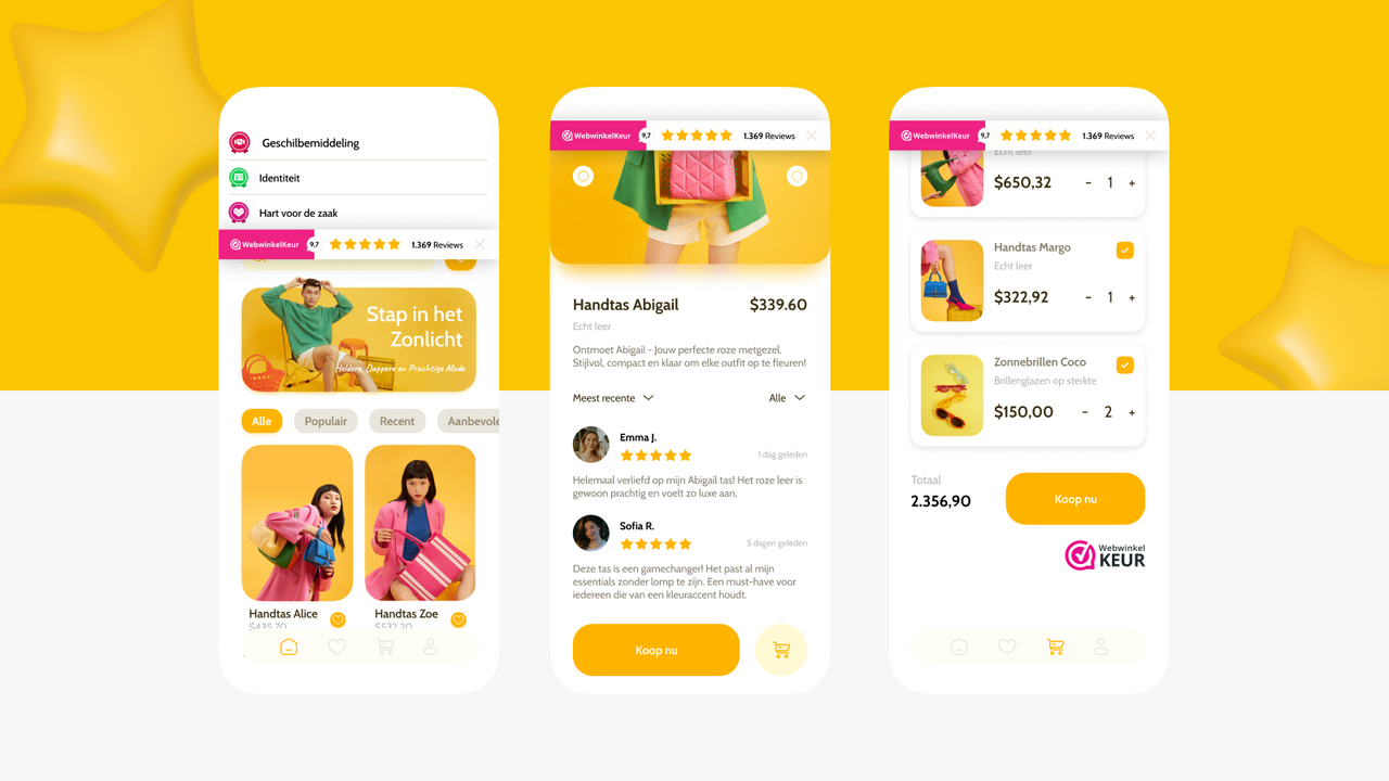Webshop profile mobile