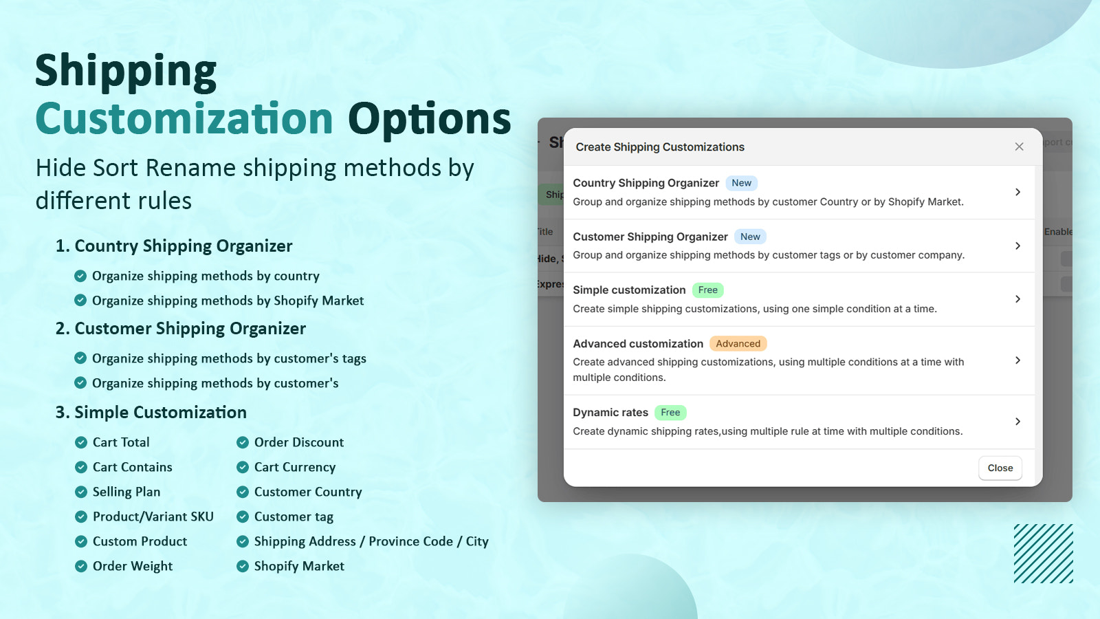 Shipping Customization Options