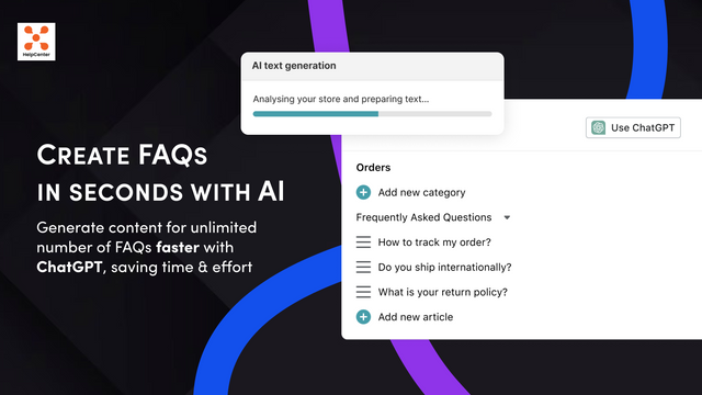Shopify FAQ Pages | Self-support with HelpCenter chat app