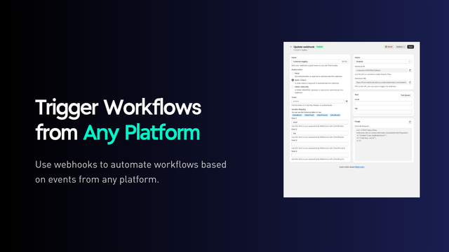 Flow Webhooks update screen