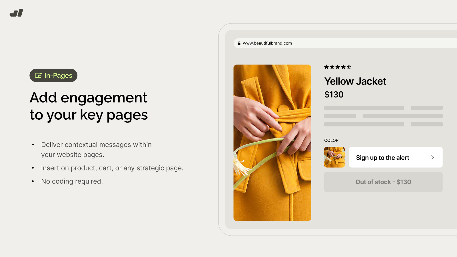 Personalized banners directly on product or cart pages