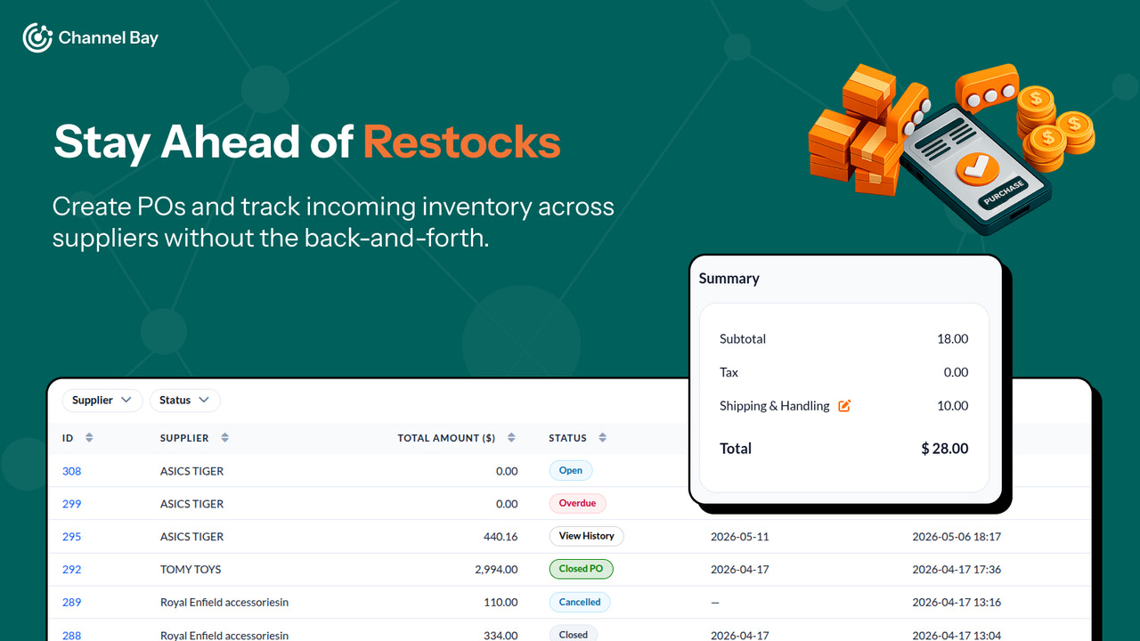 Smart inventory tracking with alerts and demand forecasting.