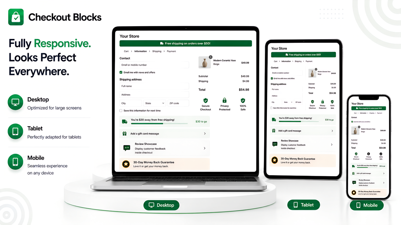 checkout blocks mobile resposive 