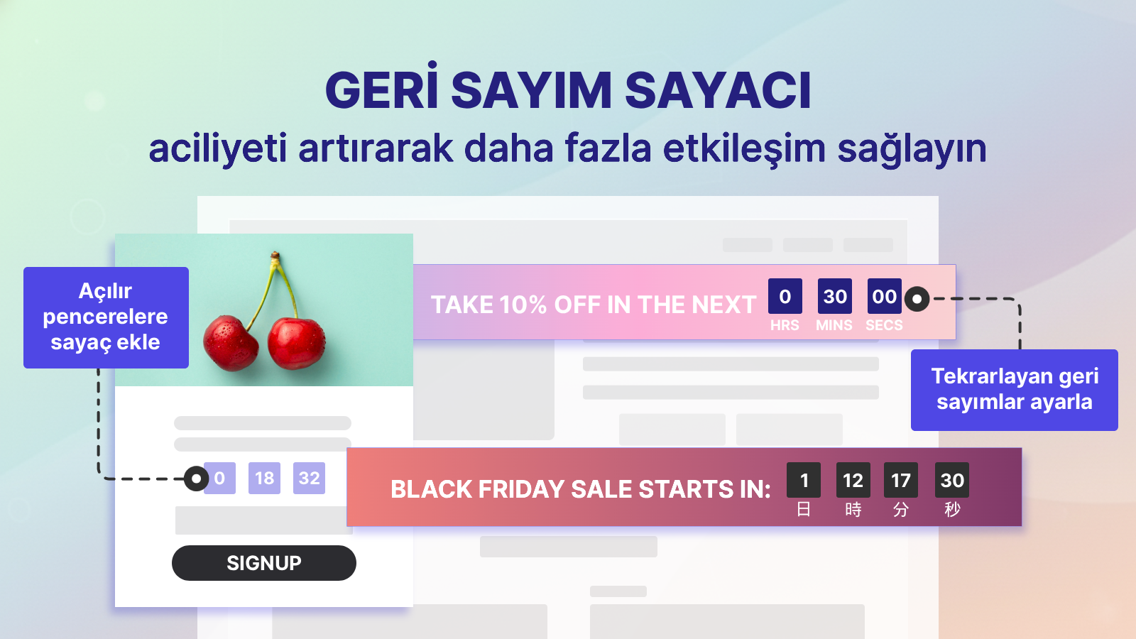 Yeps geri sayım çubuğu, flaş satış, satış geri sayım
