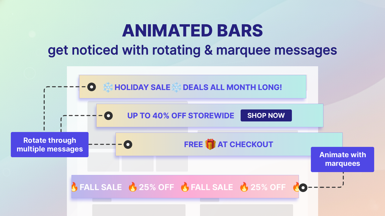 Yeps Rotating Announcement Bar, Scrolling Text, Marquee
