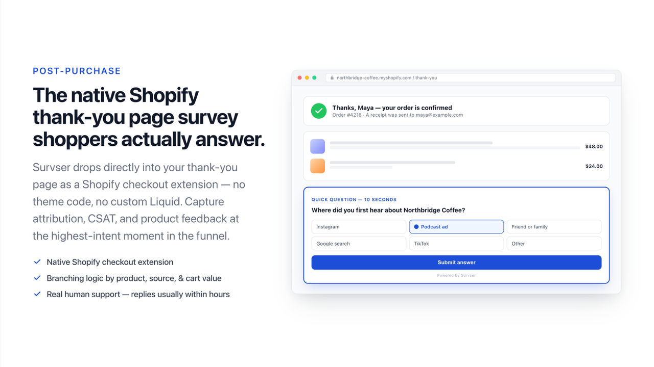 Post Purchase Surveys