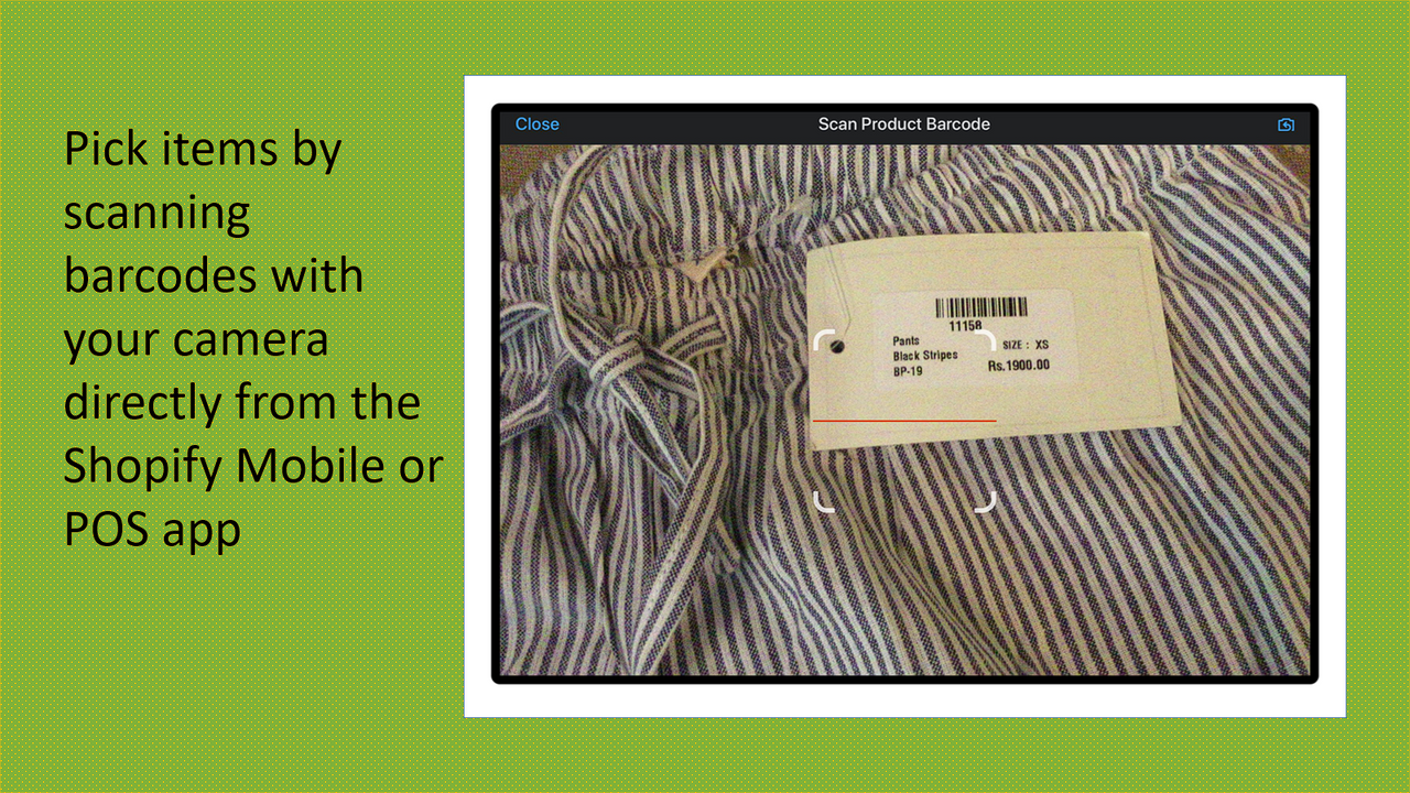 Scan barcodes with your camera and pack orders