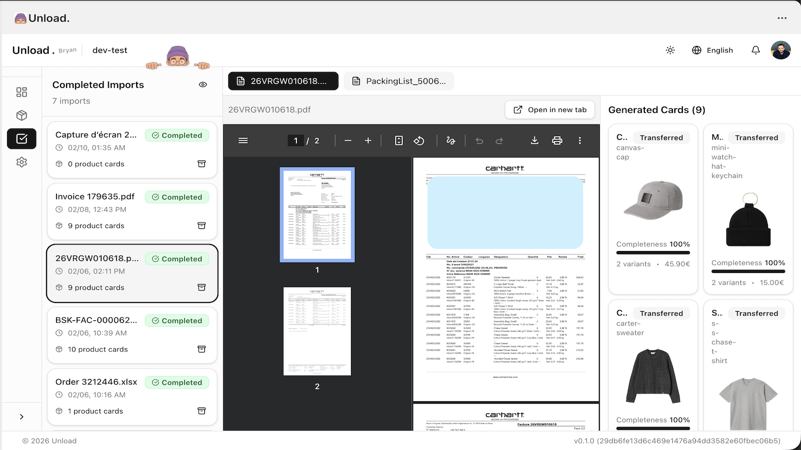 Trasforma le fatture dei fornitori in prodotti Shopify con l'IA