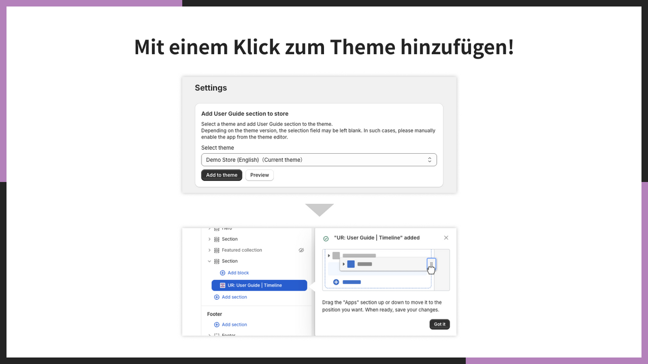 Mit einem Klick zum Theme hinzufügen!