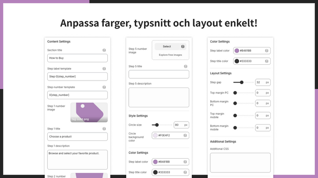 Anpassa farger, typsnitt och layout enkelt!
