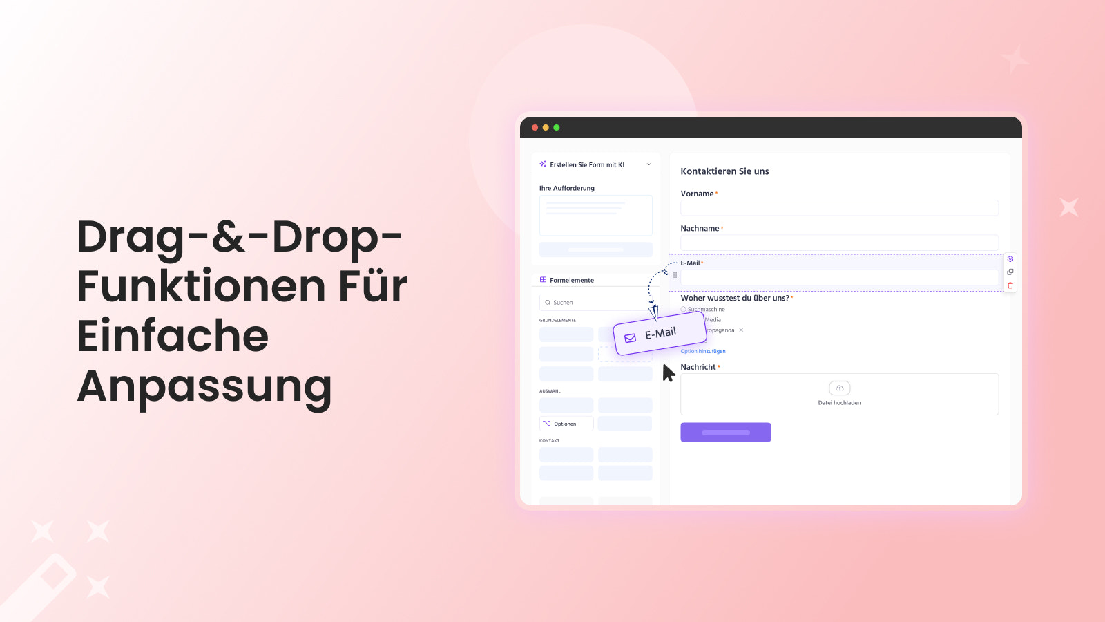 Drag-&-Drop-Funktionen für einfache Anpassung