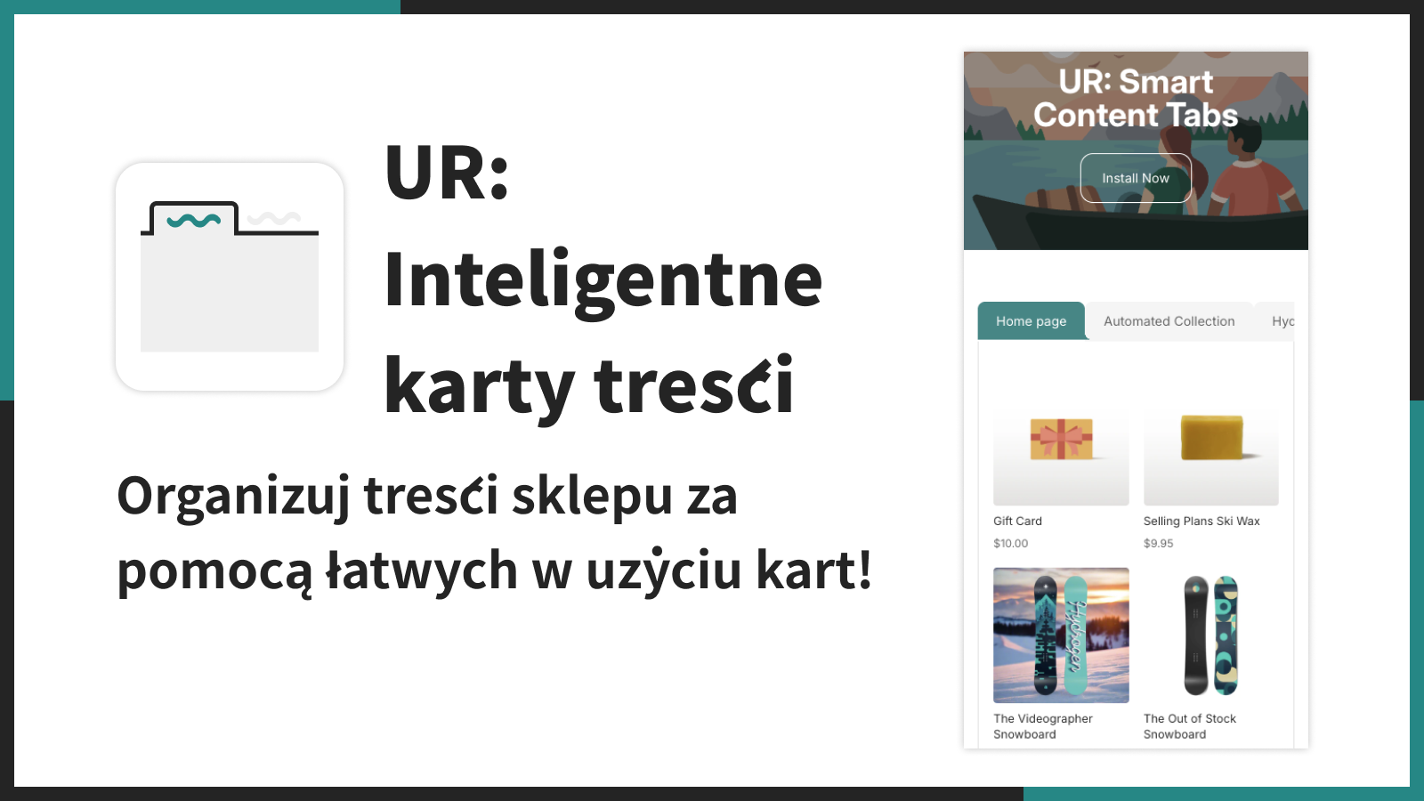 Organizuj treści sklepu za pomocą łatwych w użyciu kart!