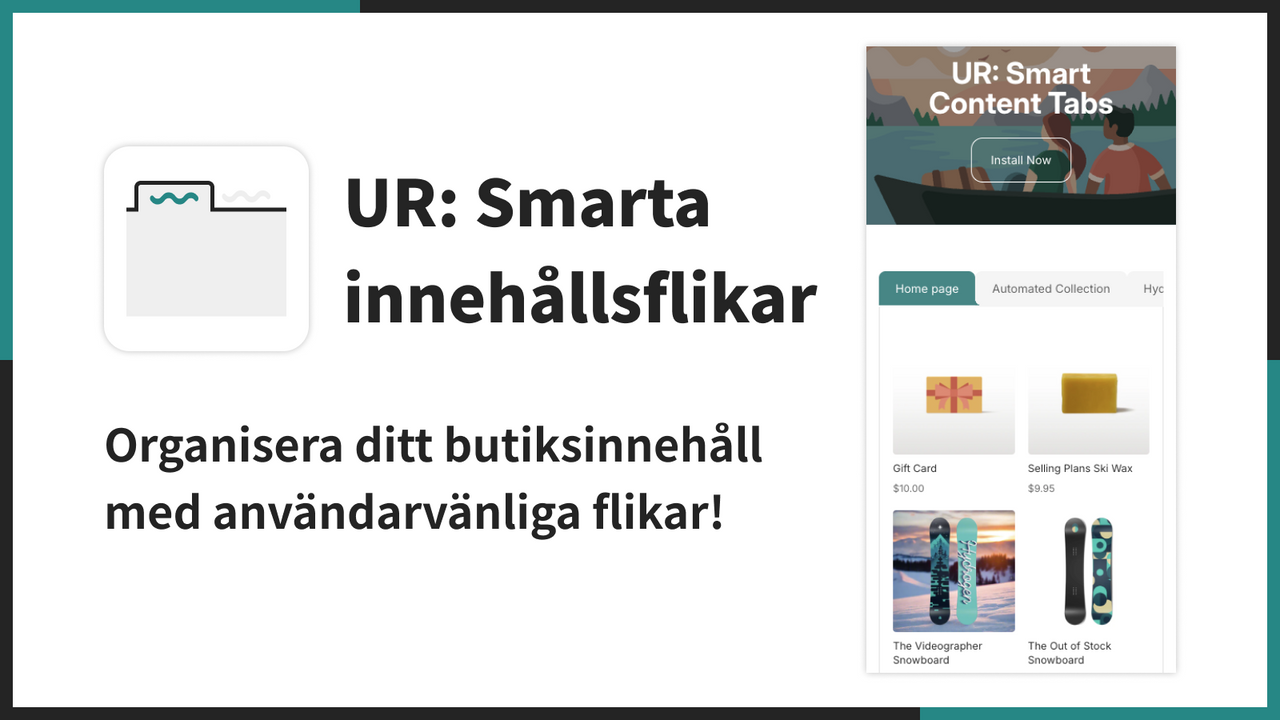 Organisera ditt butiksinnehåll med användarvänliga flikar!