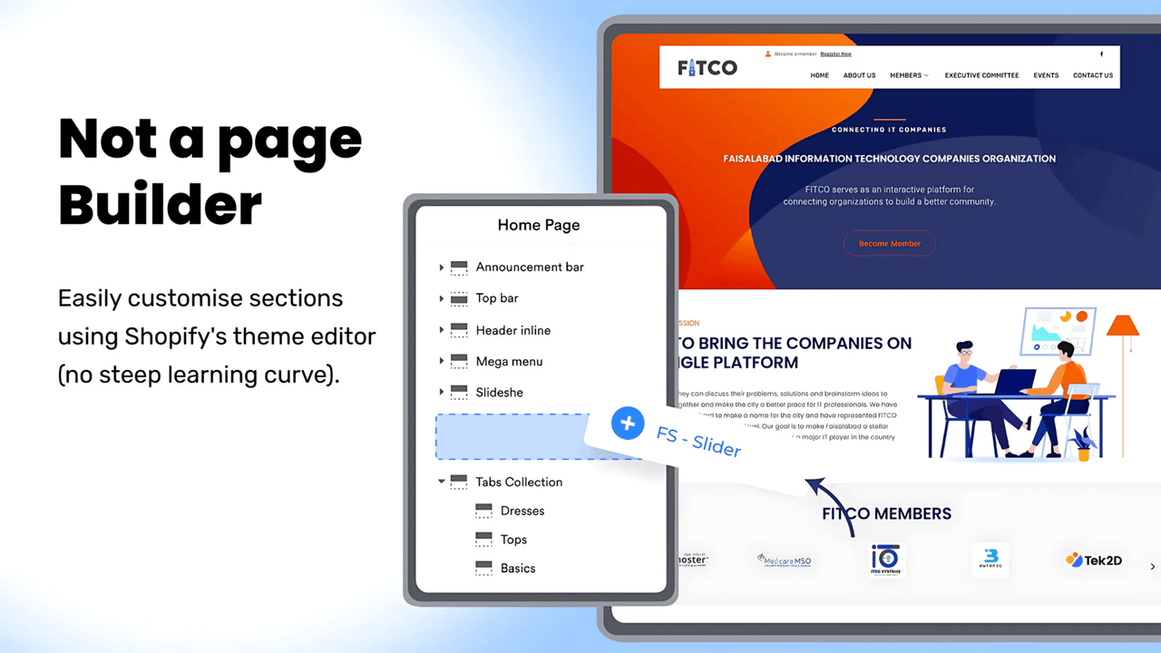 Add custom sections to Shopify theme — no page builder needed