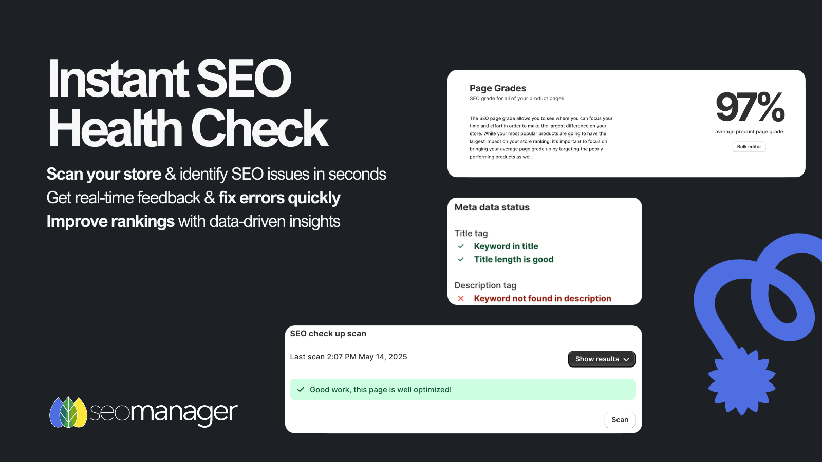 Instant SEO health check to fix Shopify issues fast