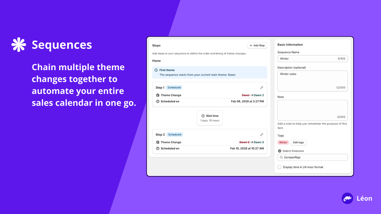 Create multi-step theme sequences for complex sales campaigns
