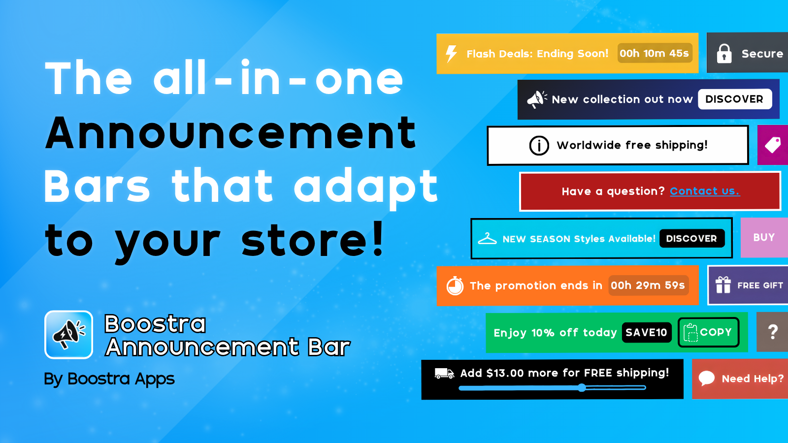 Boostra Announcement Bar: smart, adaptable store banners