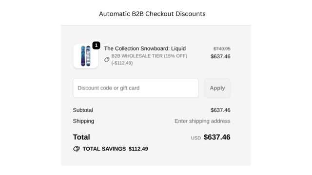 Checkout page showing discount applied