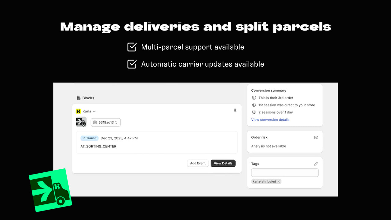 Shopify order delivery management