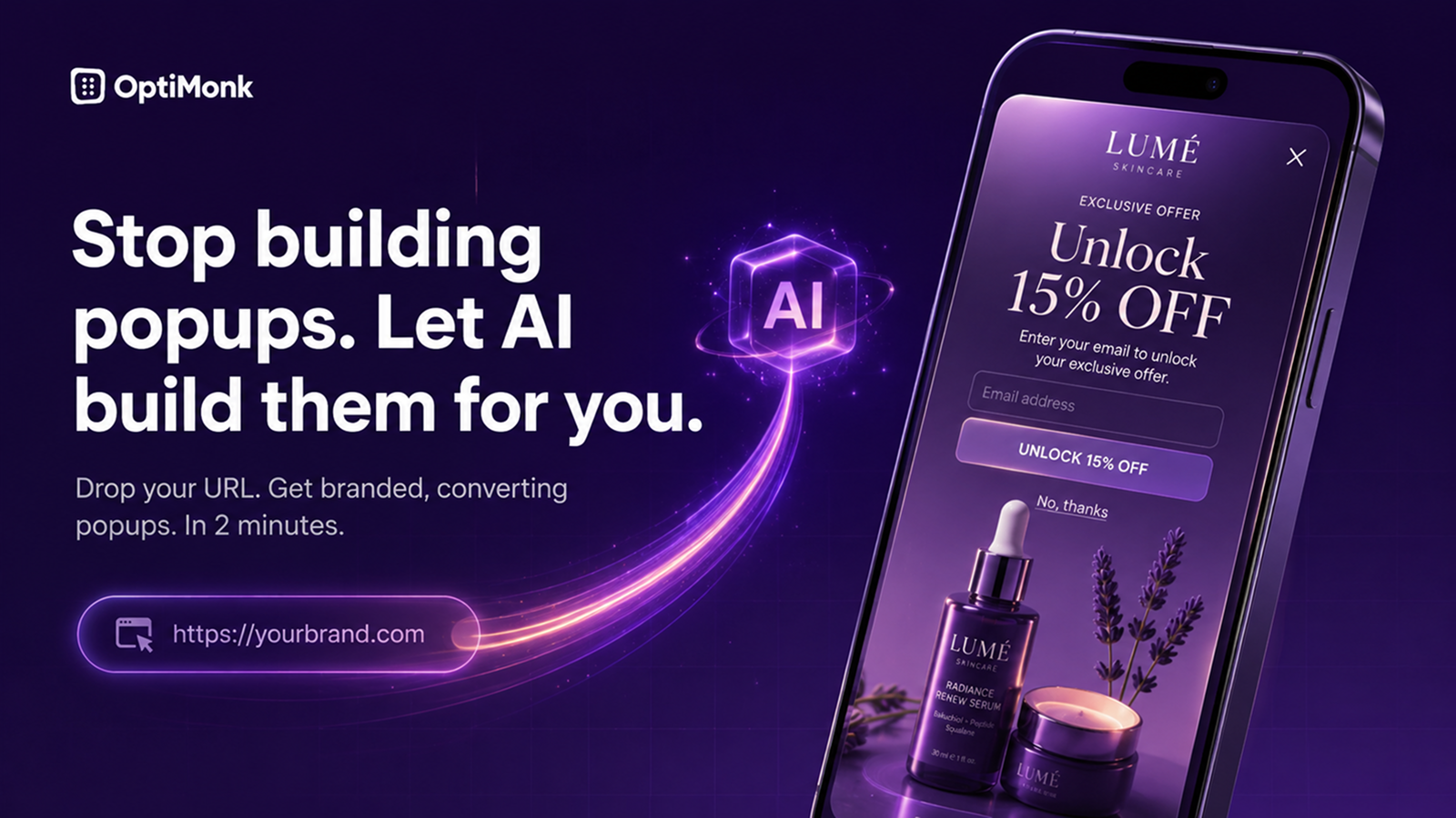 build better email pop ups, faster with the ai popup builder
