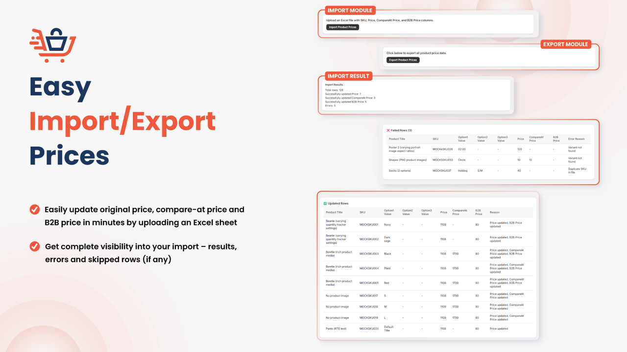 Easy Import/Export Price