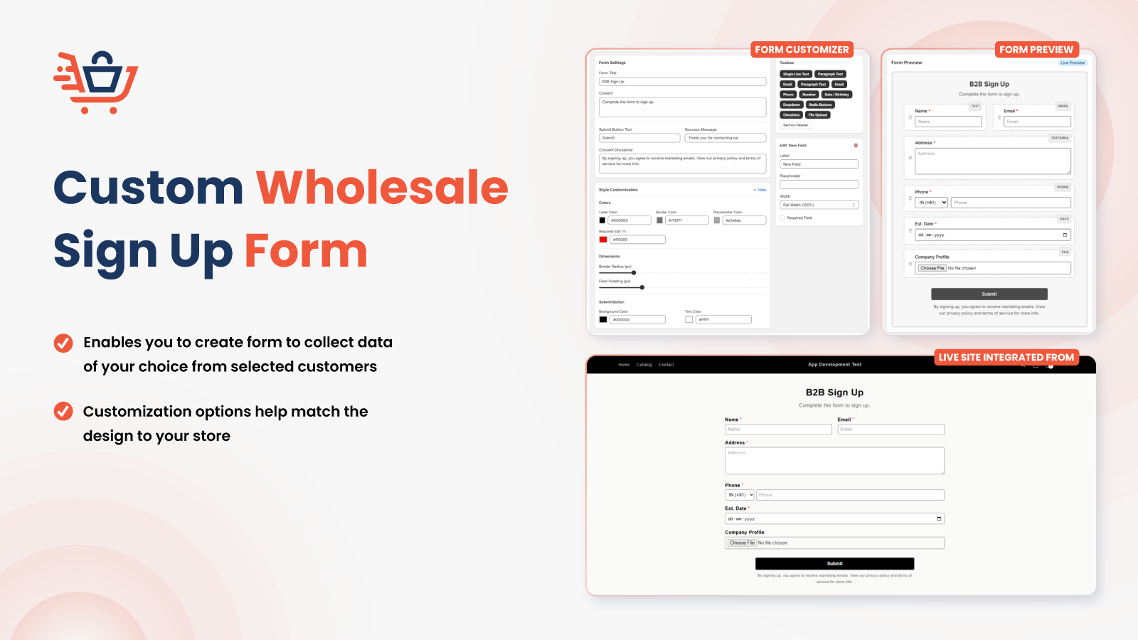 Custom Wholesale Sign Up Form