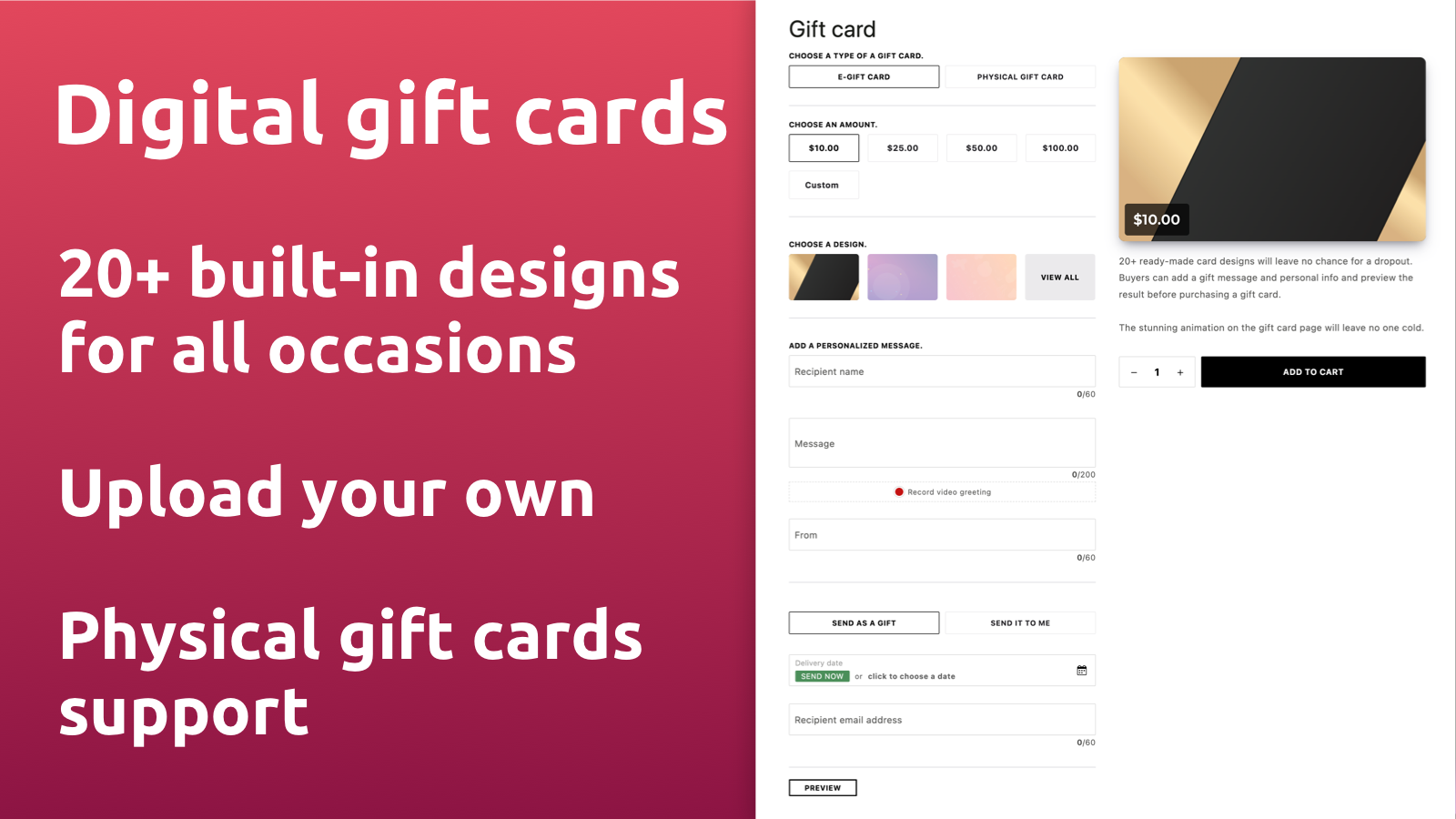 Custom gifting experience
