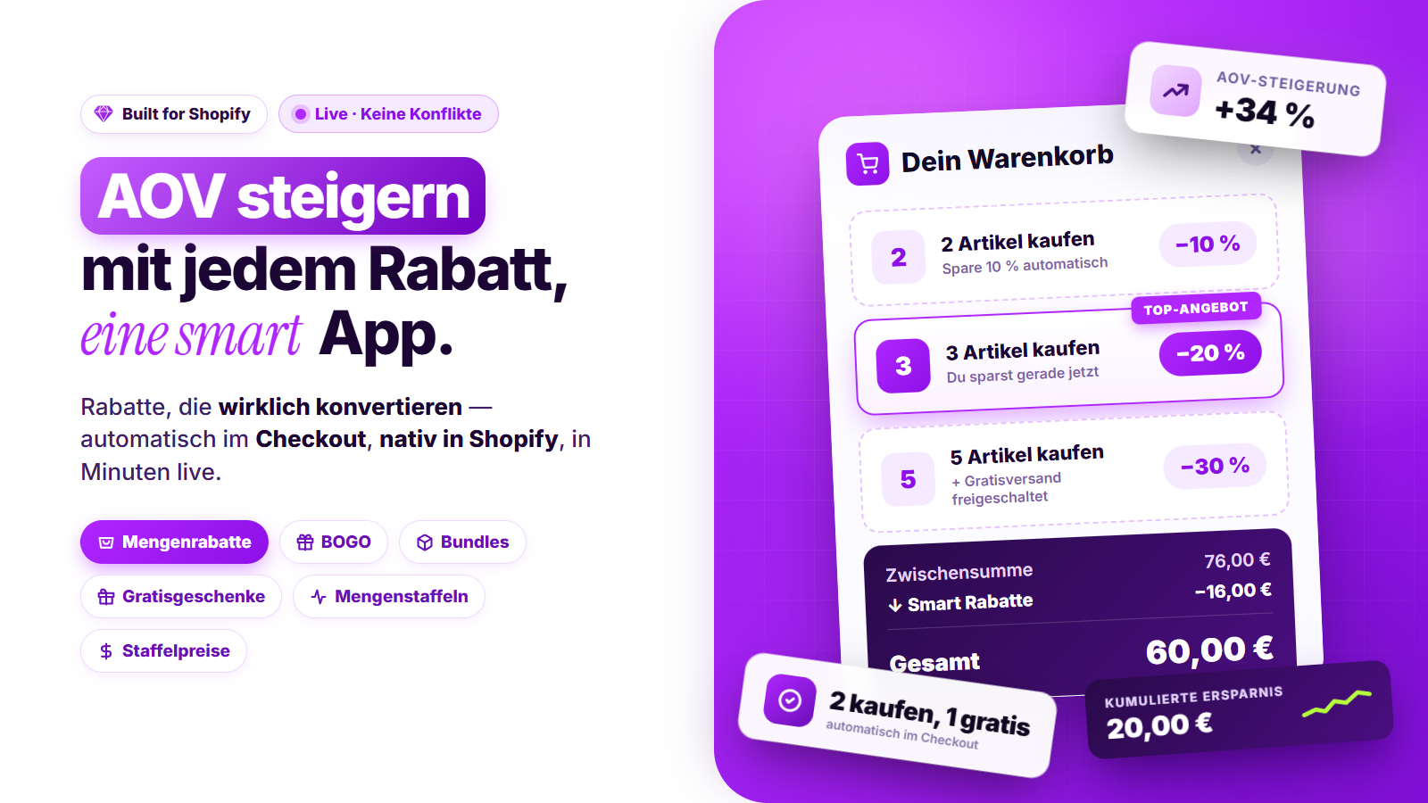 SMART Bundles – Bundle, BOGO & Mengenrabatt Shopify App