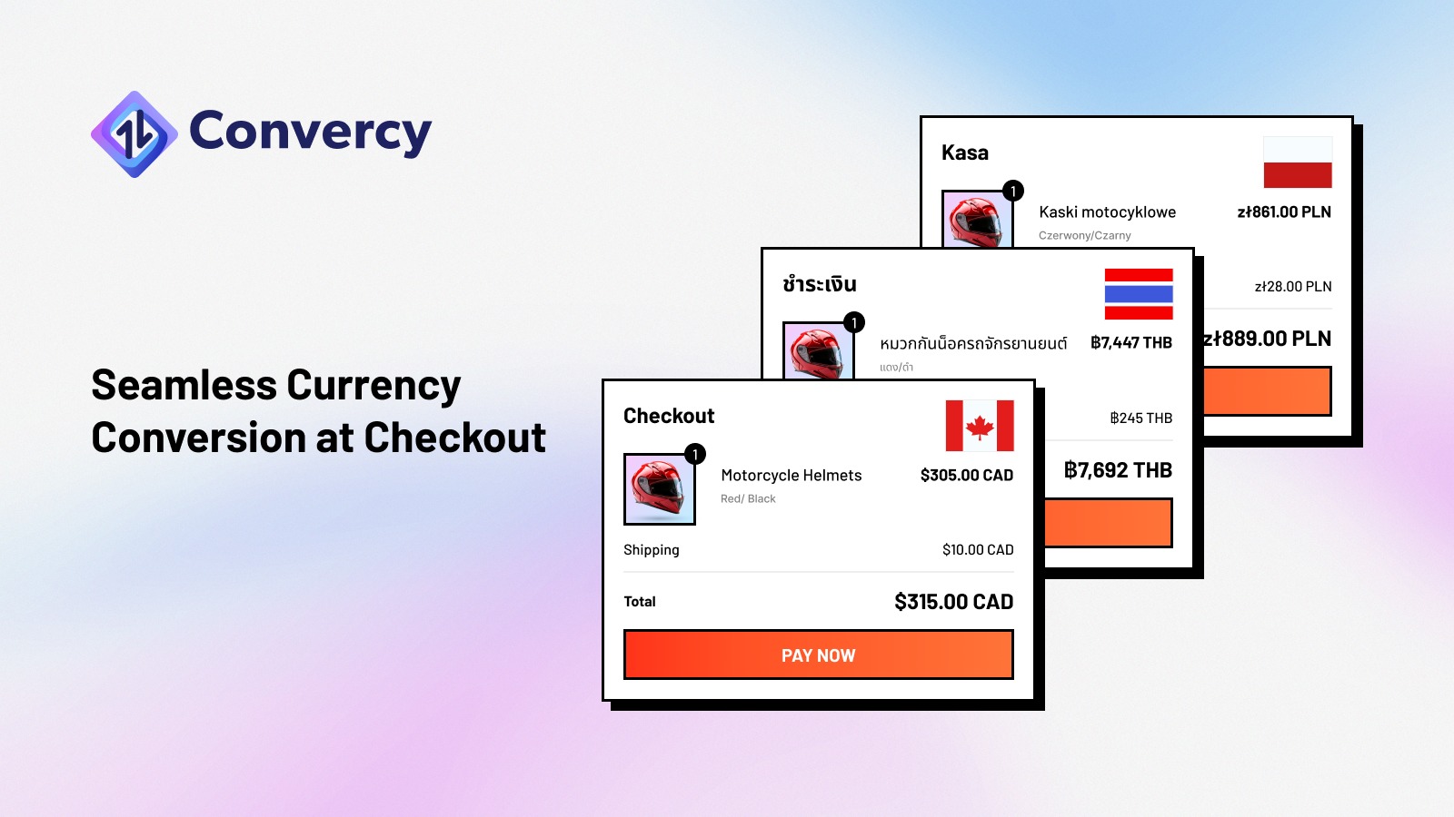 Conversión fluida de moneda al pagar