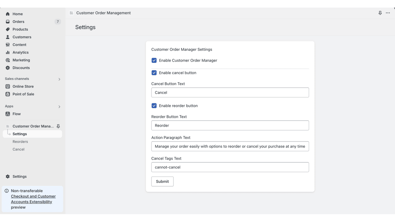 Admin Settings